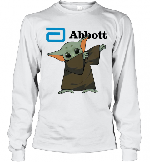 Dabbing Baby Yoda Mask Abbott Logo Coronavirus T-Shirt Long Sleeved T-shirt 