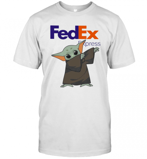 Dabbing Baby Yoda Mask Fedex Express Logo Coronavirus T-Shirt