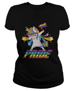 Dabbing Unicorn LGBT Gay Pride  Classic Ladies