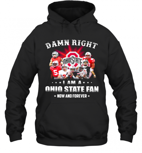 Damn Right I Am A Ohio State Fan Now And Forever Stars T-Shirt Unisex Hoodie