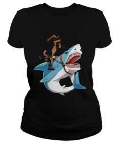 Dog Cowboys Riding Shark Classic Ladies