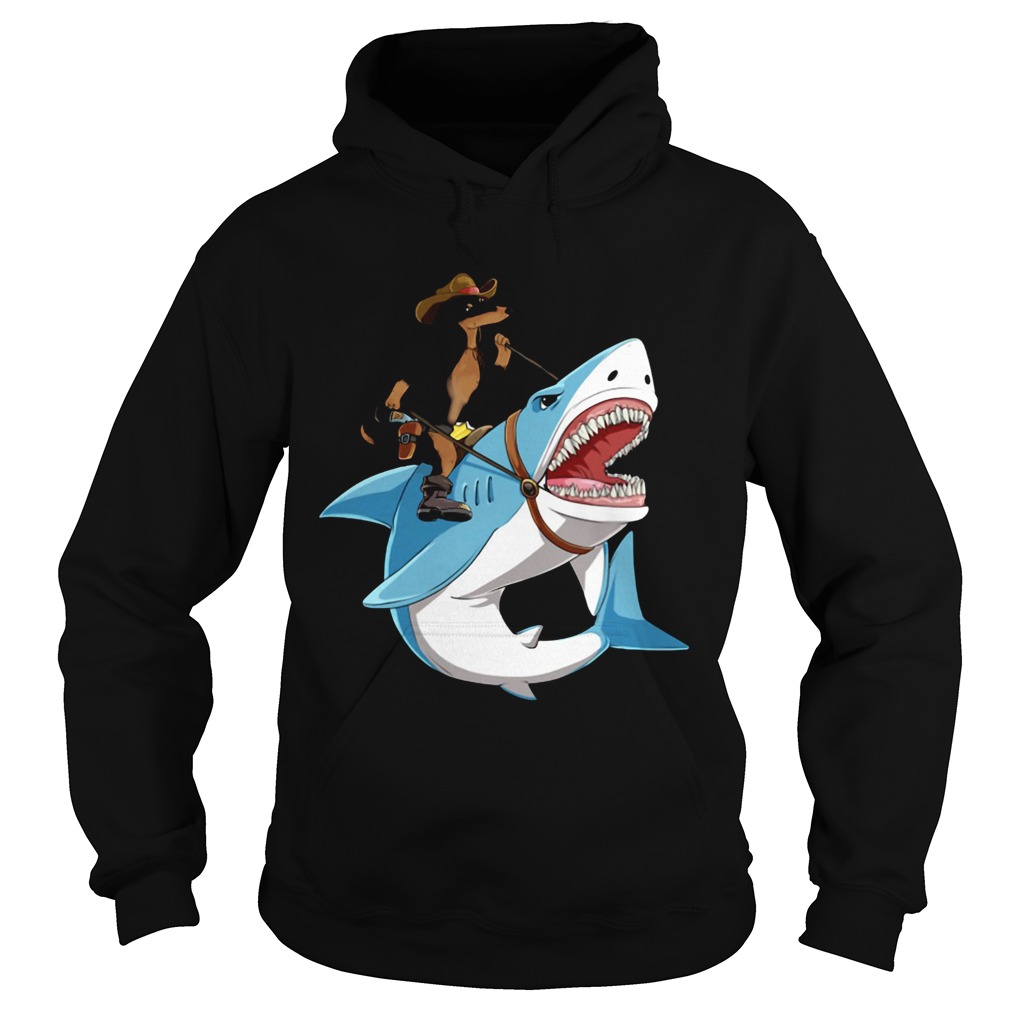 Dog Cowboys Riding Shark Hoodie