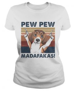 Dog pew pew madafakas vintage retro  Classic Ladies