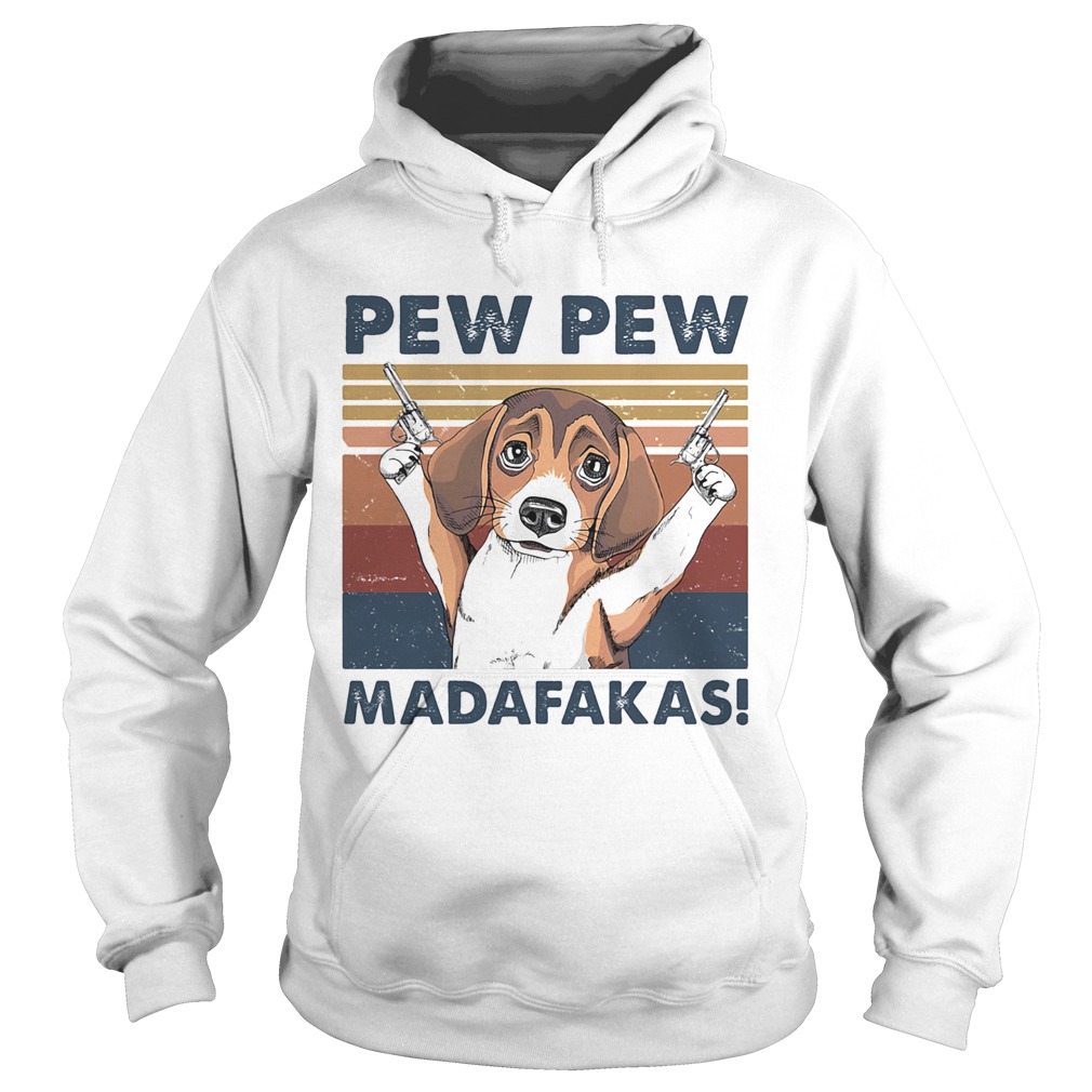 Dog pew pew madafakas vintage retro Hoodie