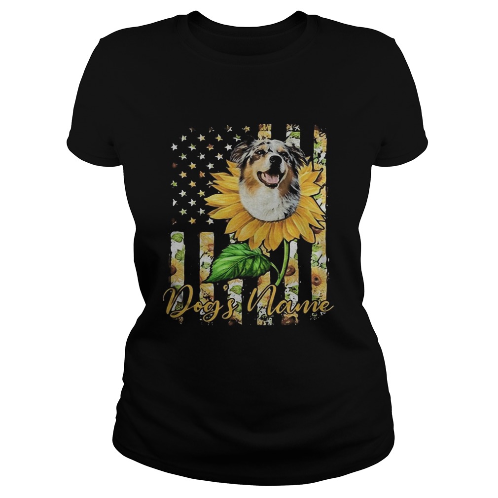 Dogs Name American Flag Independence Day Sun Flower Classic Ladies