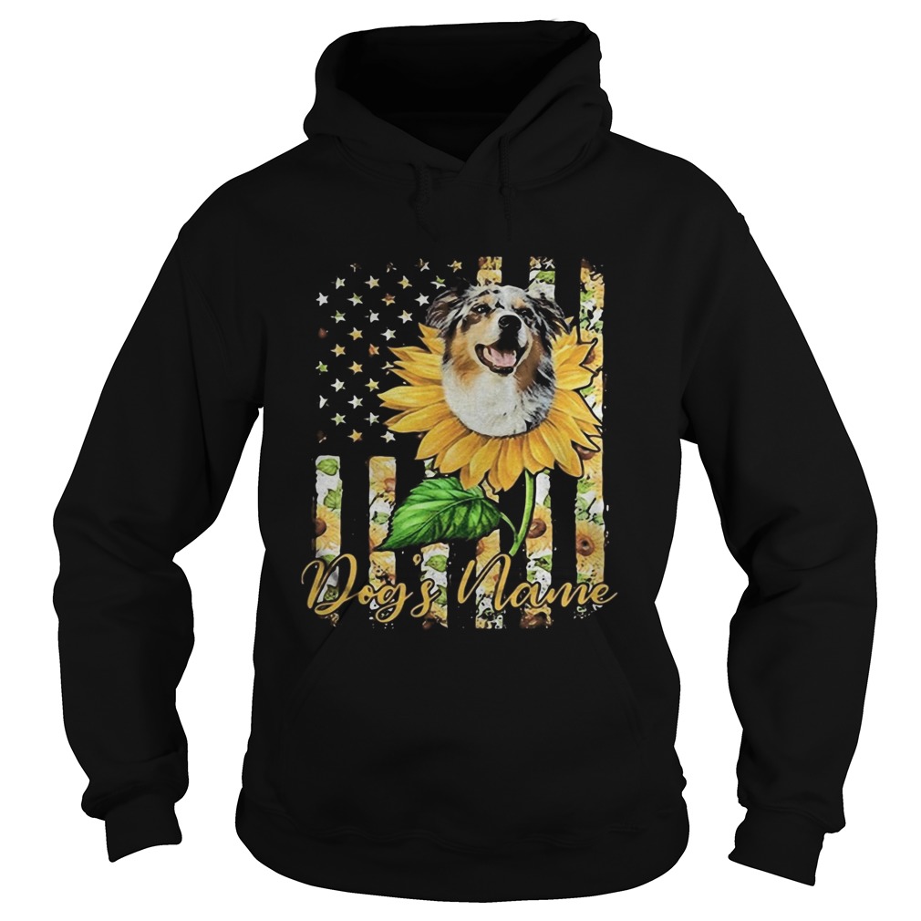 Dogs Name American Flag Independence Day Sun Flower Hoodie