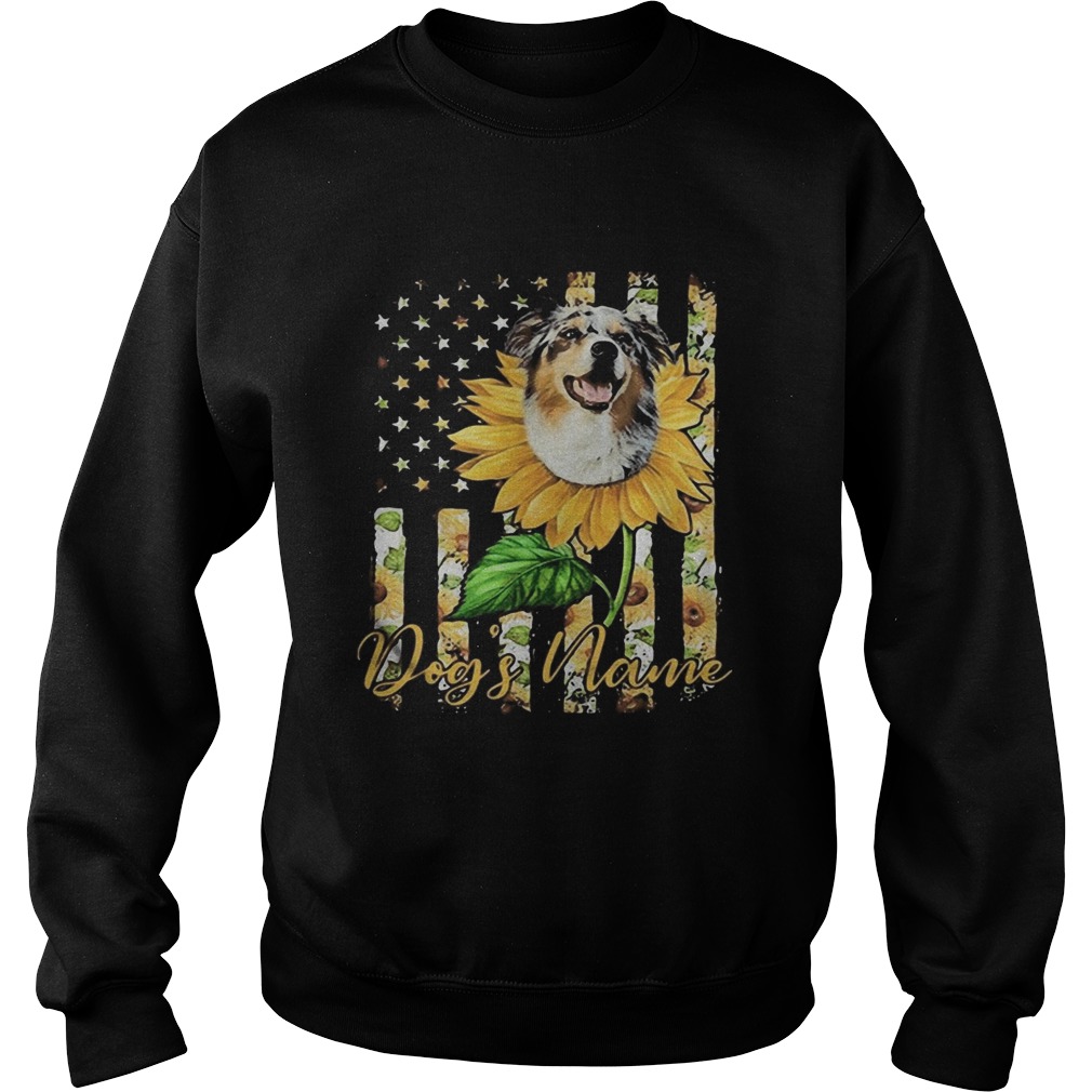 Dogs Name American Flag Independence Day Sun Flower Sweatshirt