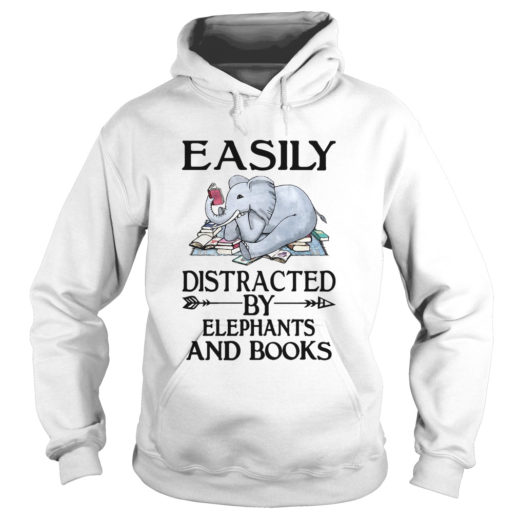 Easily distracted by elephants and books Hoodie