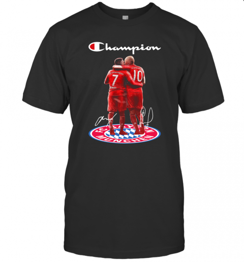 Franck Ribery And Arjen Robben Champion Bayern Munich Signature T-Shirt