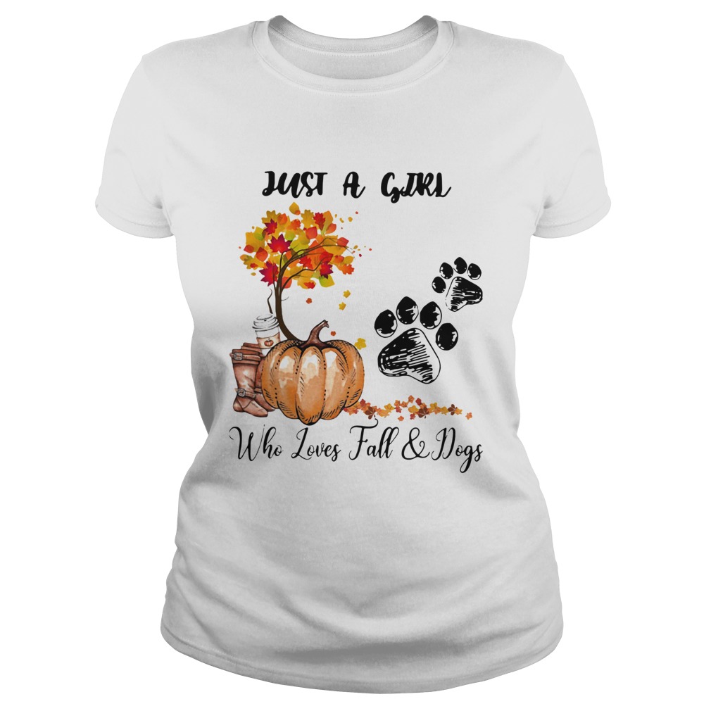 Halloween Just A Girl Who Loves Fall And Dogs Classic Ladies