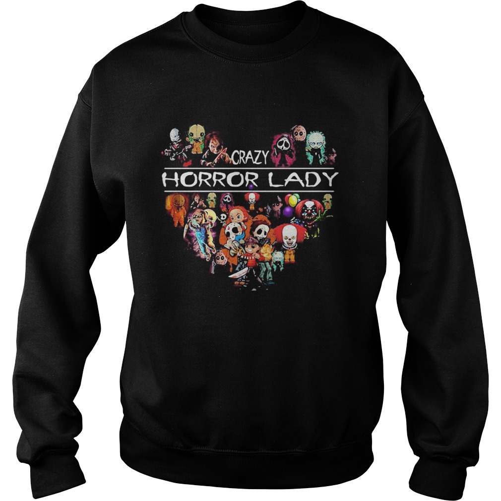 Halloween crazy horror lady heart Sweatshirt