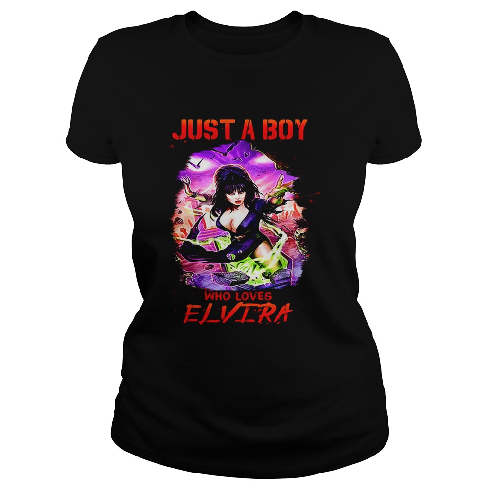 Halloween just a boy who loves elvira Classic Ladies