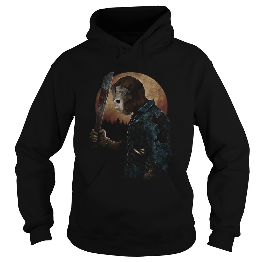 Halloween michael myers holding knife moon Hoodie