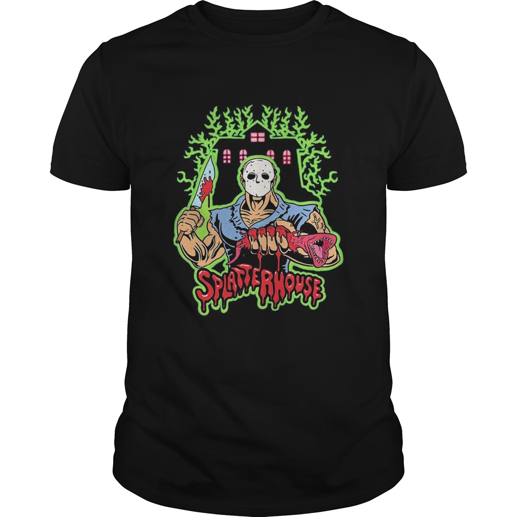 Halloween michael myers holding knife splatterhouse shirt