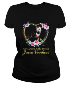 Halloween michael myers just a girl who loves jason voorhees flowers heart  Classic Ladies