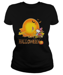 Halloween snoopy and woodstock witch moon  Classic Ladies