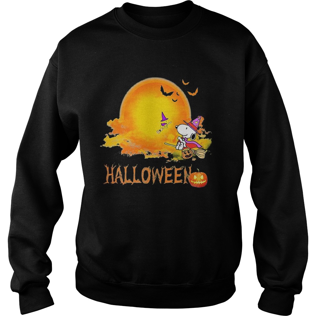 Halloween snoopy and woodstock witch moon Sweatshirt