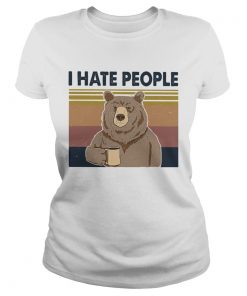 I Hate People Bear Cup Vintage Retro  Classic Ladies