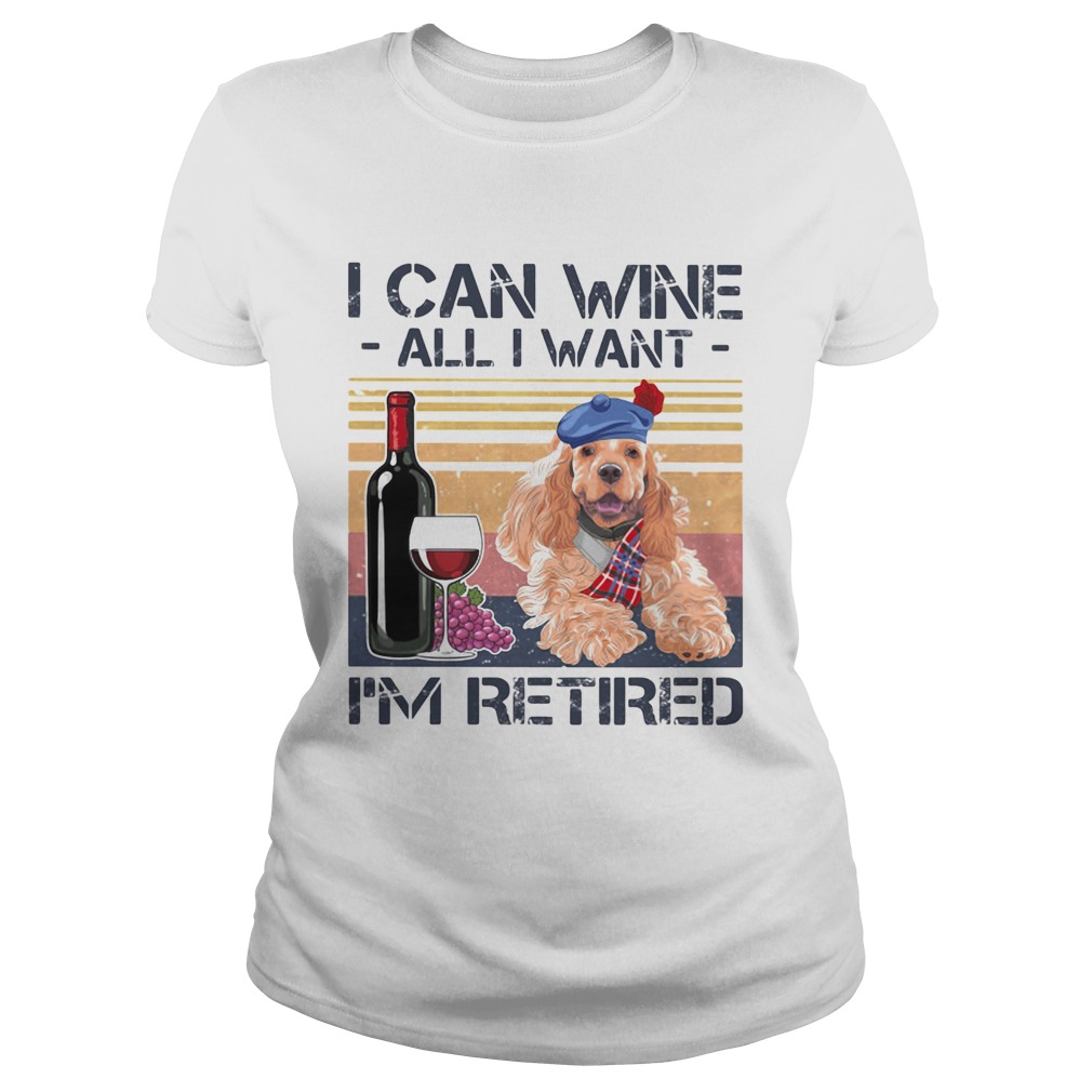 I can wine all I want Im retired Poodledog vintage retro footprint Classic Ladies