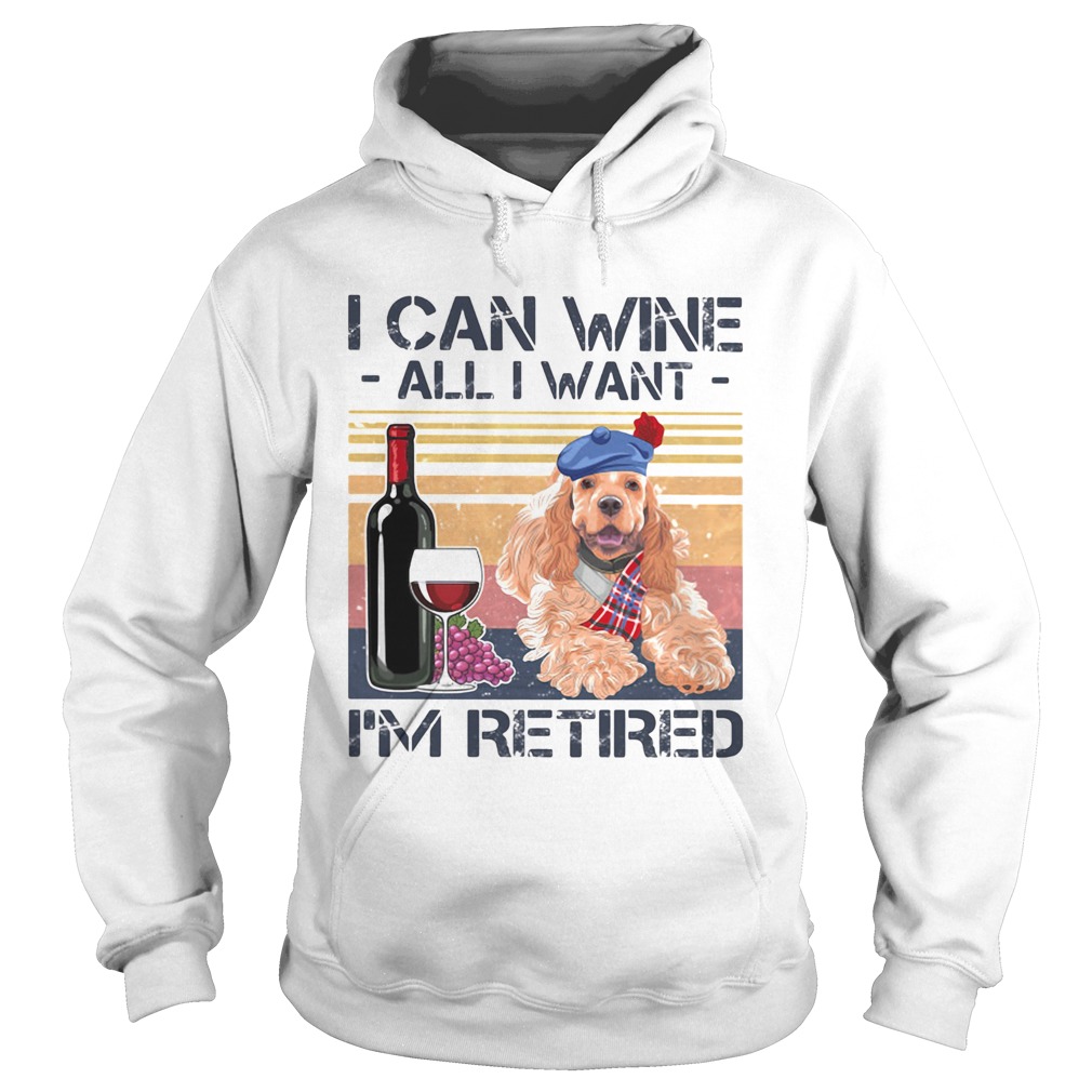 I can wine all I want Im retired Poodledog vintage retro footprint Hoodie