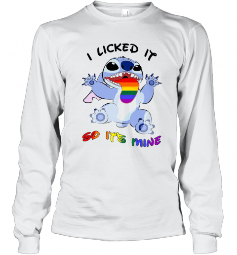 LGBT Stitch I Licked It So It'S Mine T-Shirt Long Sleeved T-shirt 