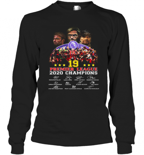 Liverpool FC 19 Premier League 2020 Champions Signatures T-Shirt Long Sleeved T-shirt 