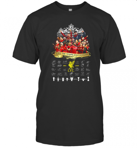 Liverpool Fc 128 Years Anniversary 1892 2020 Signatures T-Shirt