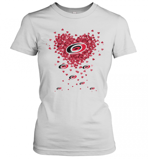 Love Carolina Hurricanes Hockey Logo Hearts T-Shirt Classic Women's T-shirt