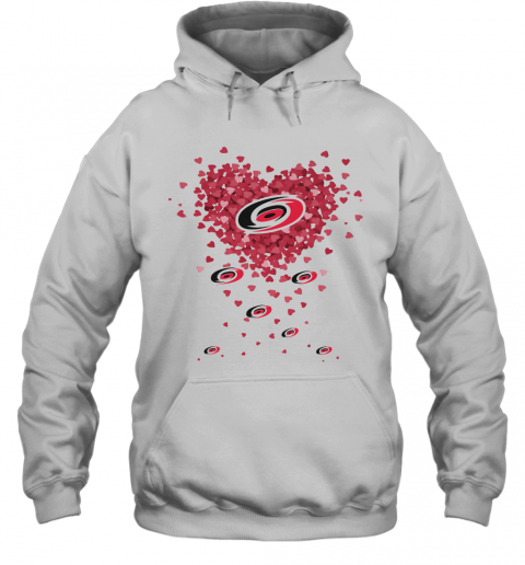 Love Carolina Hurricanes Hockey Logo Hearts T-Shirt Unisex Hoodie