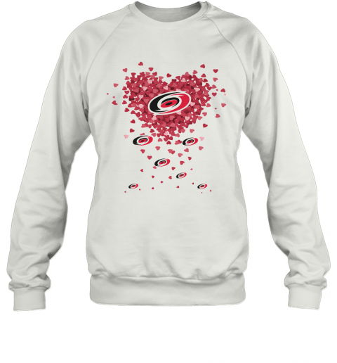 Love Carolina Hurricanes Hockey Logo Hearts T-Shirt Unisex Sweatshirt