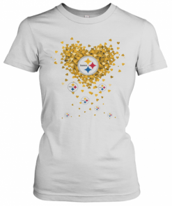 Love Pittsburgh Steelers Football Hearts T-Shirt Classic Women's T-shirt