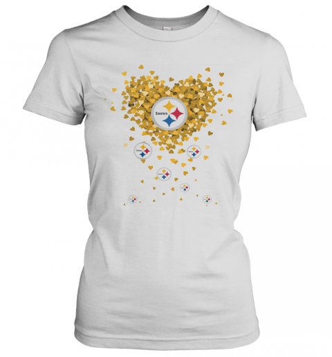 Love Pittsburgh Steelers Football Hearts T-Shirt Classic Women's T-shirt