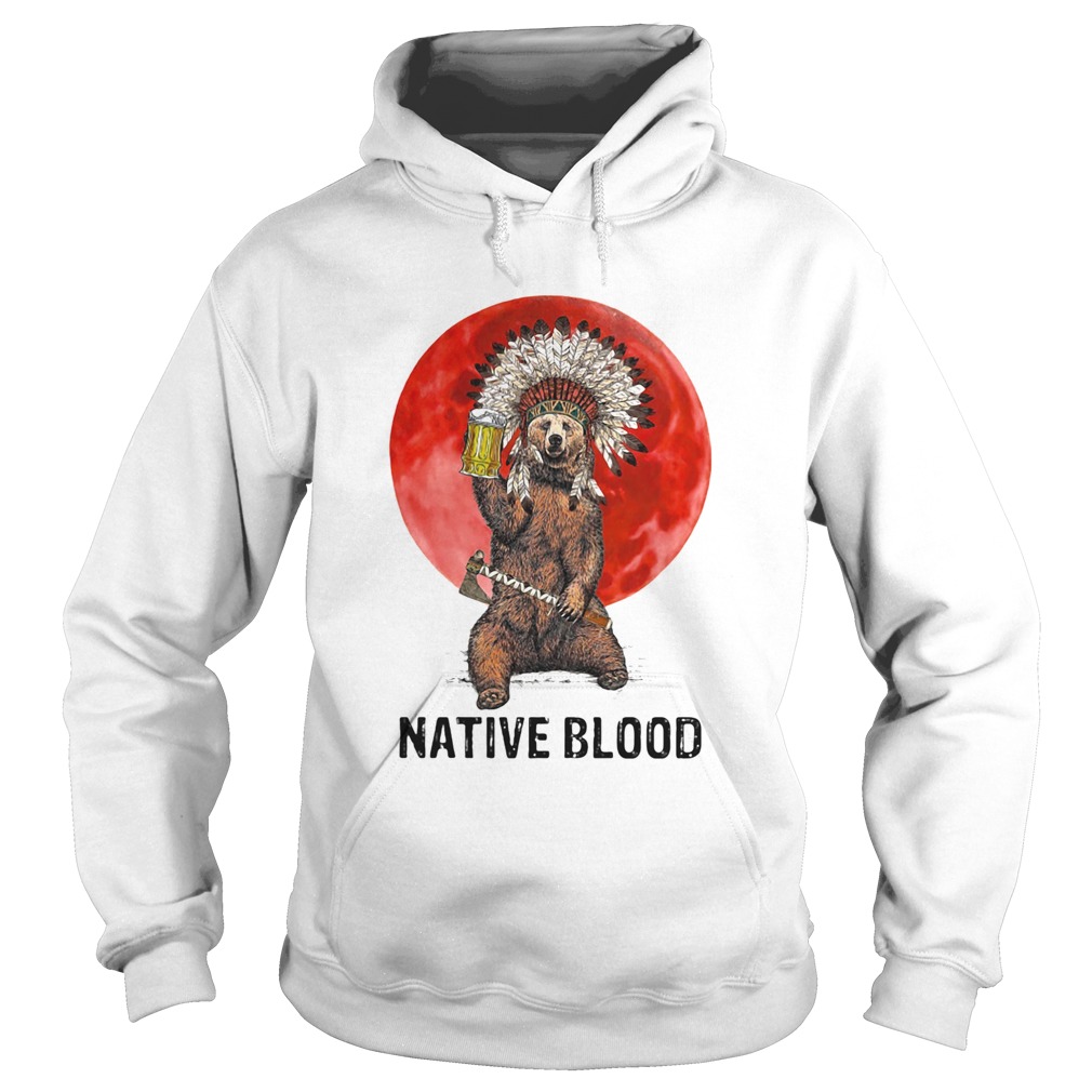 Native Blood Bear Beer Sunset Hoodie