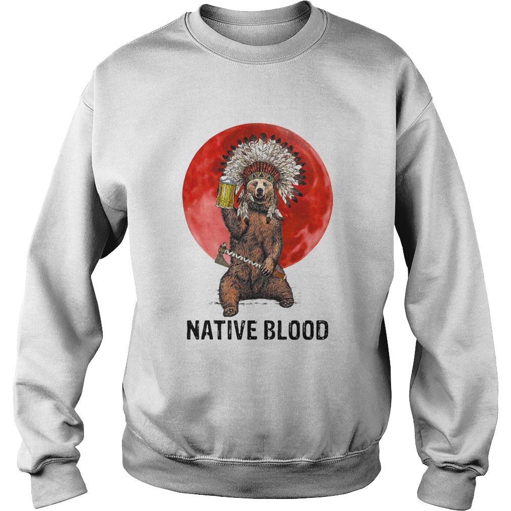 Native Blood Bear Beer Sunset Sweatshirt