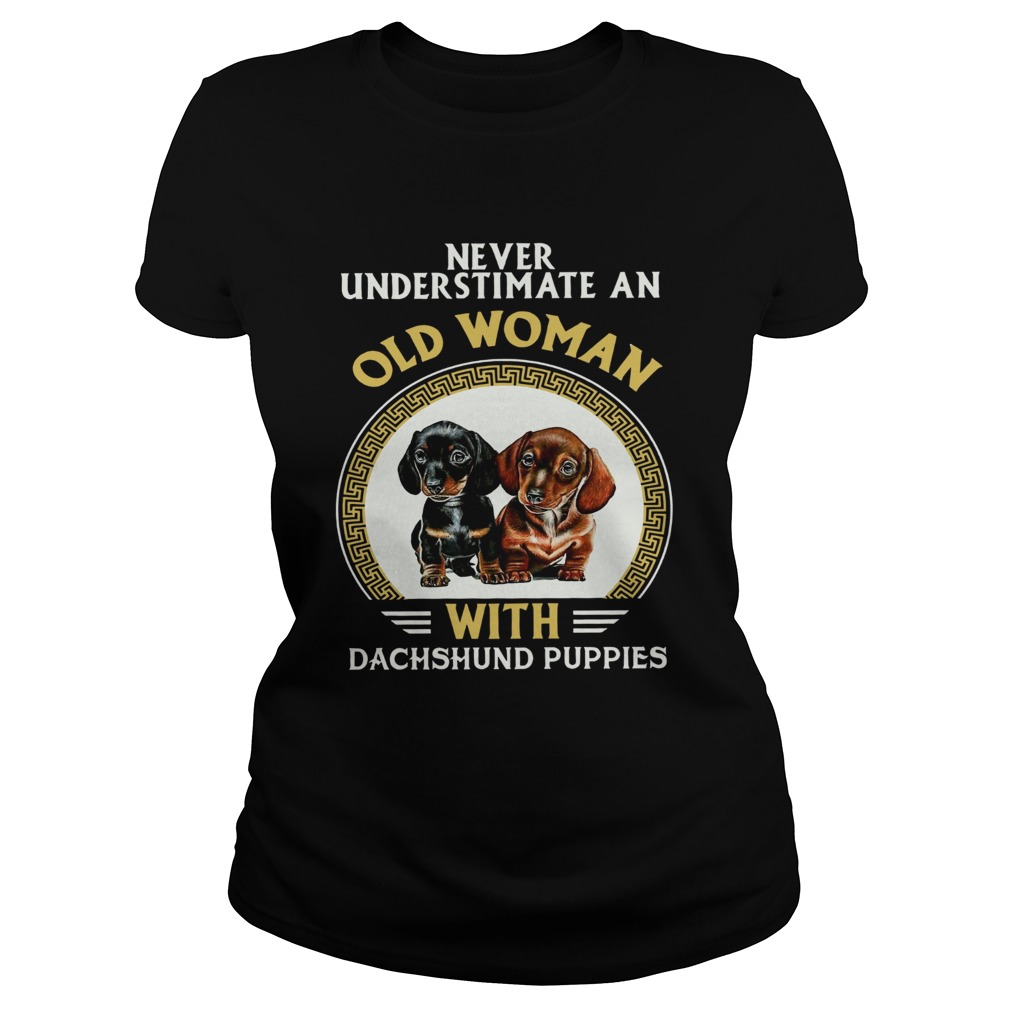 Never Underestimate An Old Woman With Dachshund Puppies Classic Ladies