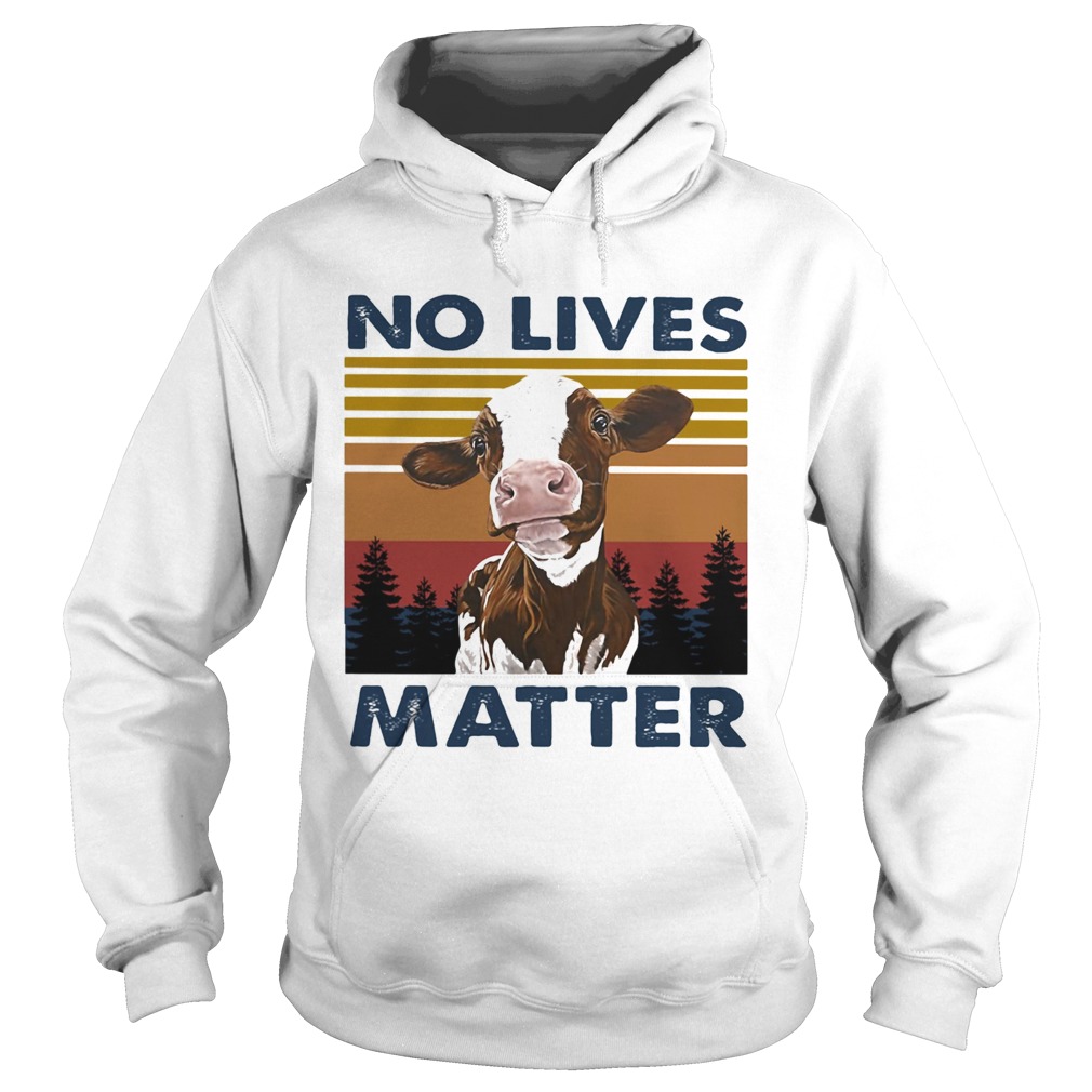 No Lives Matter Cow Vintage Retro Hoodie