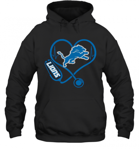 Official Stethoscope Detroit Lions Nurses T-Shirt Unisex Hoodie