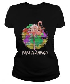 Papa Flamingo Color Circle  Classic Ladies