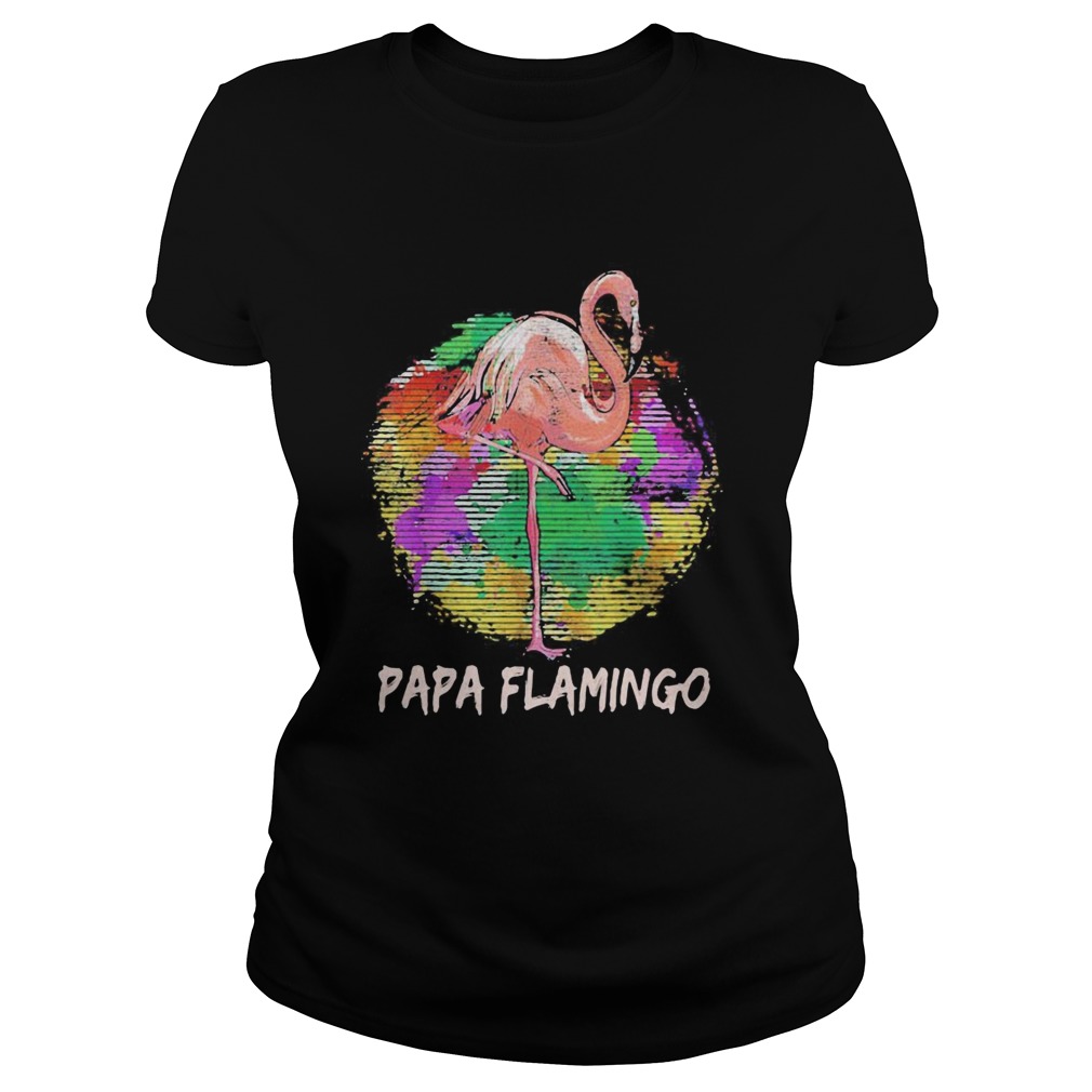 Papa Flamingo Color Circle Classic Ladies