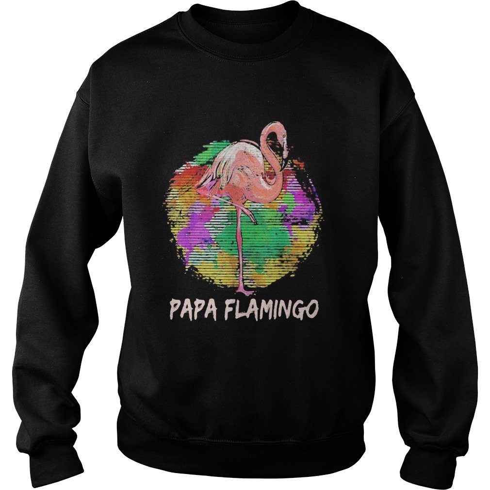 Papa Flamingo Color Circle Sweatshirt