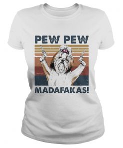 Pew pew madafakas dog gun vintage retro  Classic Ladies