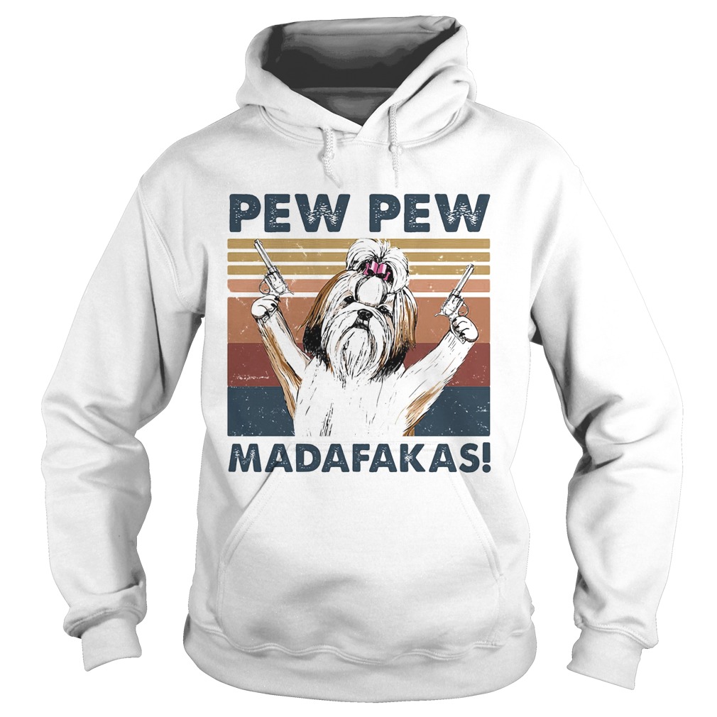 Pew pew madafakas dog gun vintage retro Hoodie