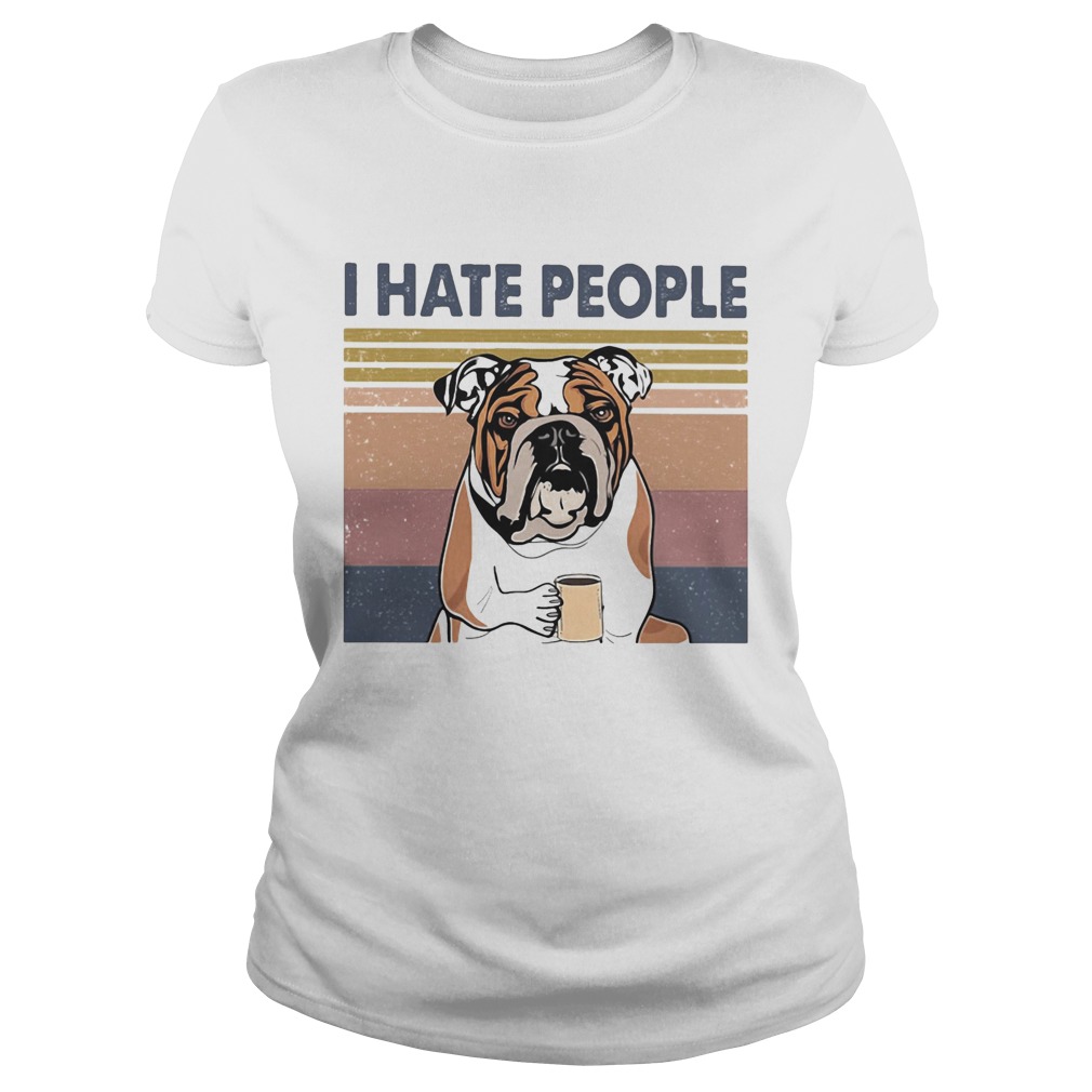 Pug i hate people vintage retro Classic Ladies