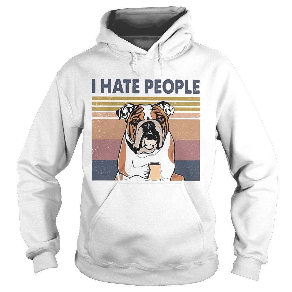 Pug i hate people vintage retro Hoodie