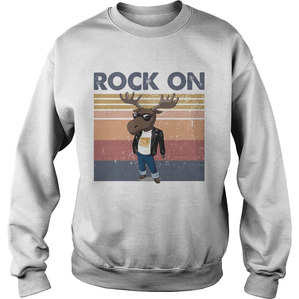 Rock On Reindeer Glasses Vintage Retro Sweatshirt