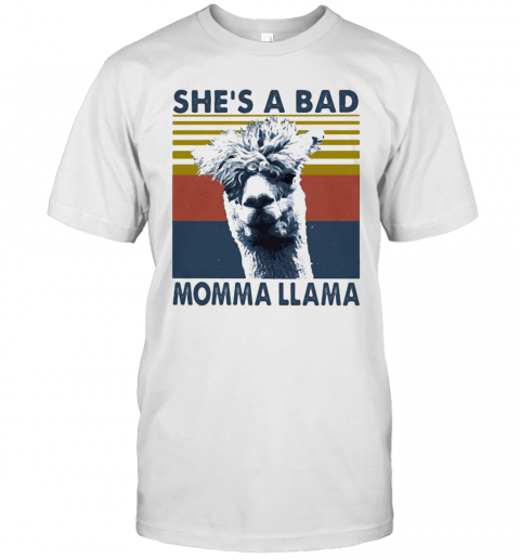 SHE'S A BAD MOMMA LLAMA VINTAGE RETRO T-Shirt