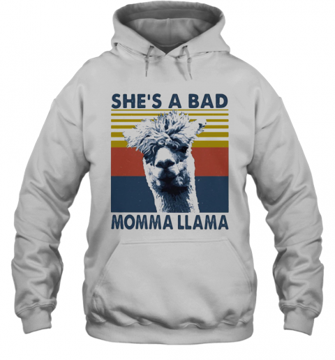 SHE'S A BAD MOMMA LLAMA VINTAGE RETRO T-Shirt Unisex Hoodie