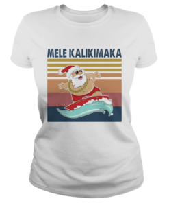 Santa Mele Kalikimaka Surfing Vintage Retro  Classic Ladies