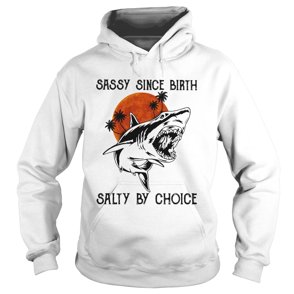 Shark sassy since birth salty by choice sunset Hoodie