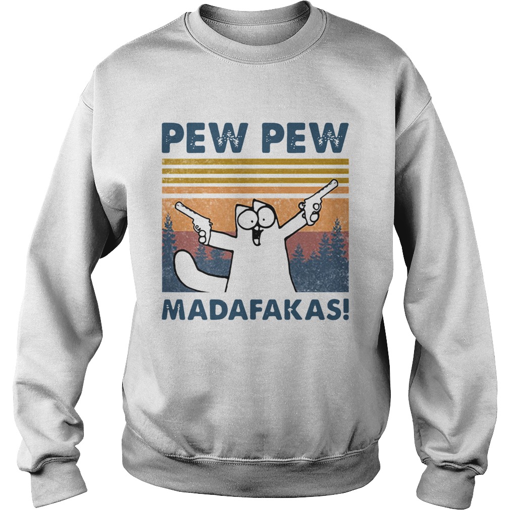 Simons Cat Pew Pew Madafakas Vintage Sweatshirt